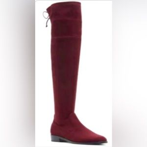 Vince Camuto suede Over the Knee Boots burgundy